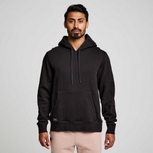 Black Saucony Recovery Men's Hoodie | ISRAEL CAJHRD