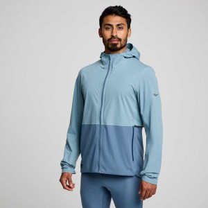 Blue Saucony Runshield Men's Jacket | ISRAEL ARXTUJ