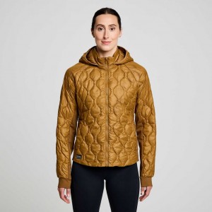 Brown Saucony Solstice Oysterpuff Women's Jacket | ISRAEL TAIJVS