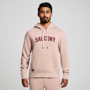 Pink Saucony Recovery Men's Hoodie | ISRAEL FVGOTC