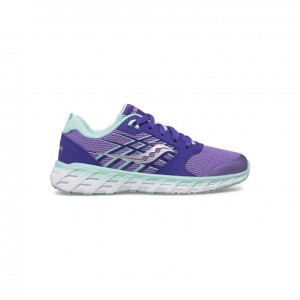 Purple Saucony Wind 2.0 Lace Big Kids' Sneakers | ISRAEL NSZCHF