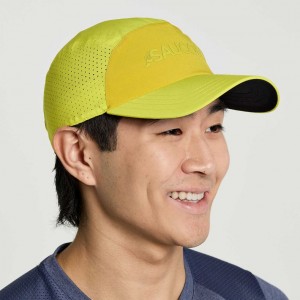 Yellow Saucony Outpace Men's Hat | ISRAEL HRPNYB