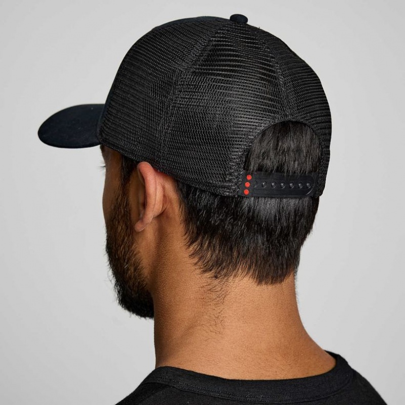 Black Saucony Adjustable Snap Back Men's Trucker Hats | ISRAEL FREUIB