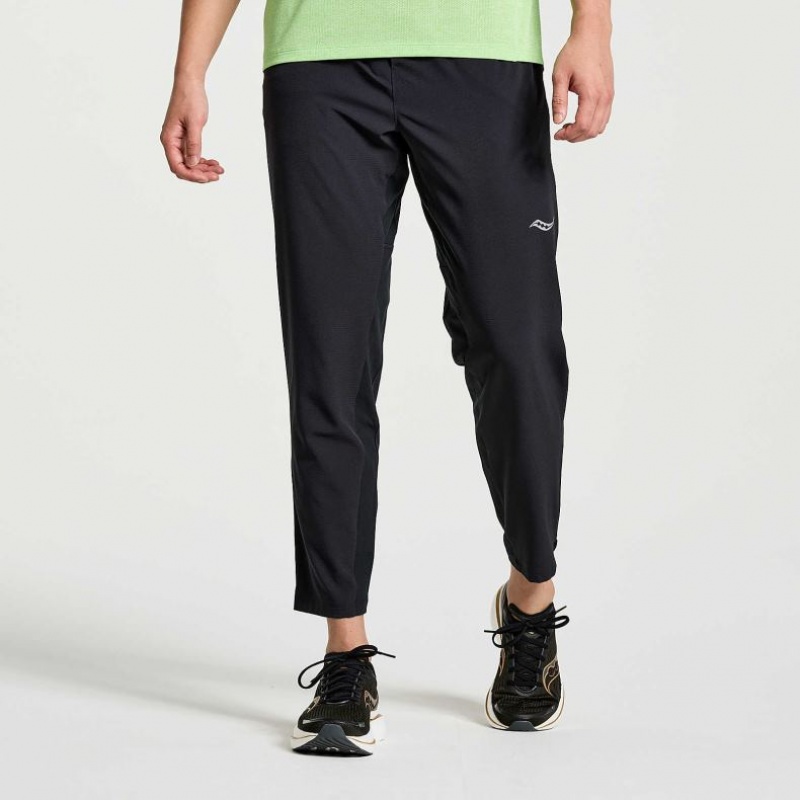 Black Saucony Boston Woven Men\'s Jogger | ISRAEL RHYPVM
