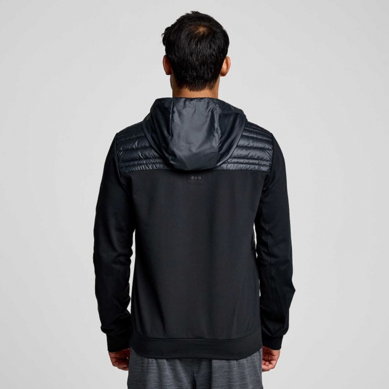 Black Saucony Solstice Oysterpuff Men's Hoodie | ISRAEL MJHLOT