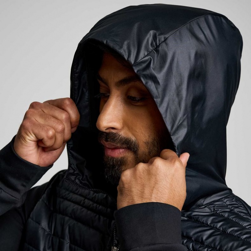 Black Saucony Solstice Oysterpuff Men's Hoodie | ISRAEL MJHLOT