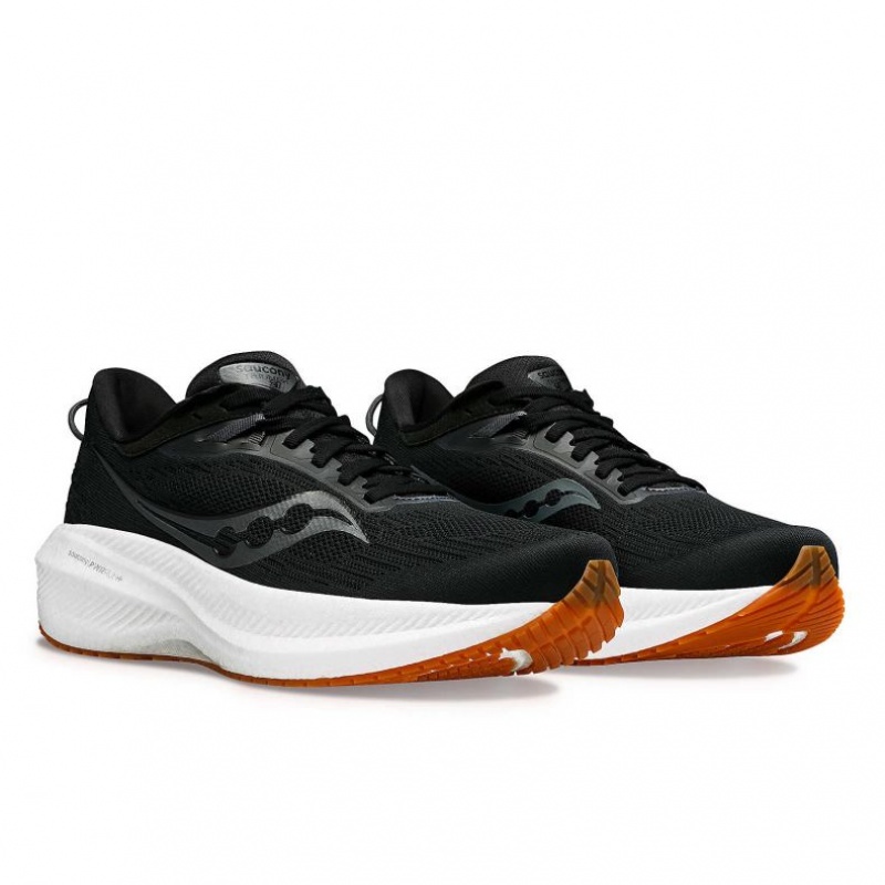 Black Saucony Triumph 21 Men's Running Shoes | ISRAEL COKEWQ