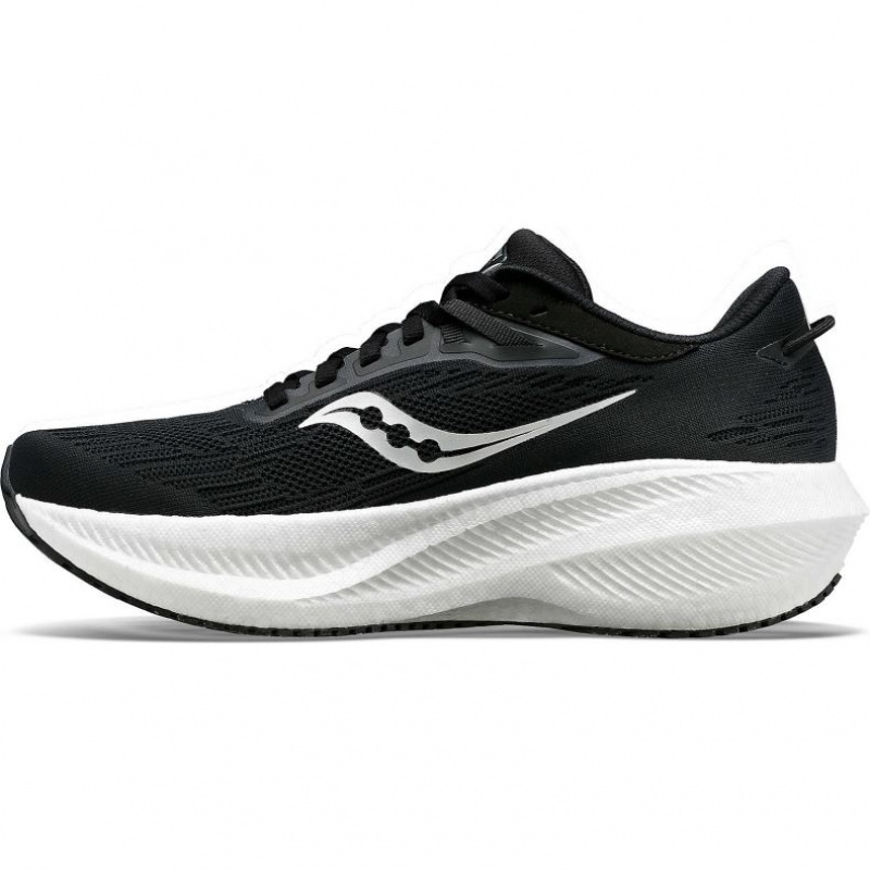 Black / White Saucony Triumph 21 Men's Running Shoes | ISRAEL ZGBWOK