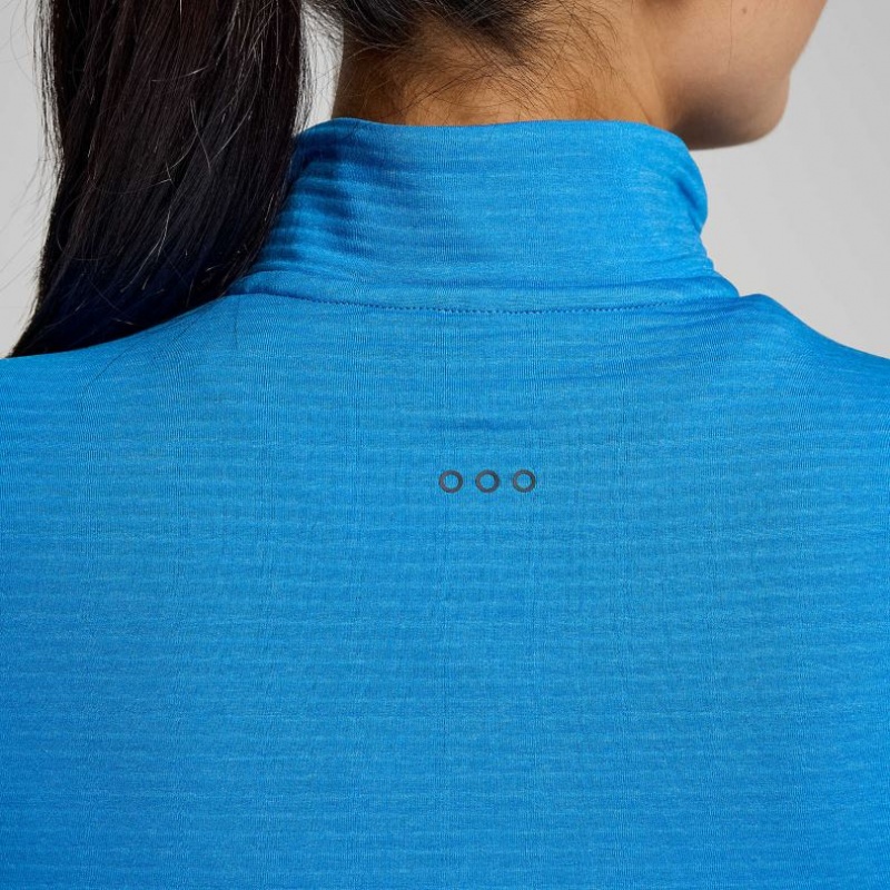 Blue Saucony Triumph 3D 1/2 Zip Women's Sweatshirt | ISRAEL FIGTBN