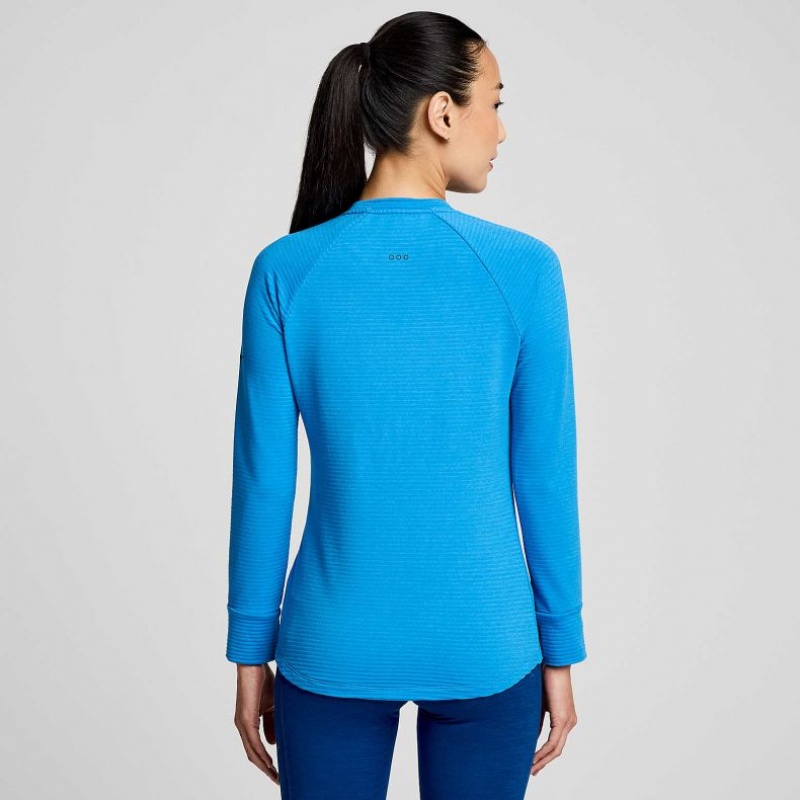Blue Saucony Triumph 3D Crew Women's Sweatshirt | ISRAEL ISBRFX
