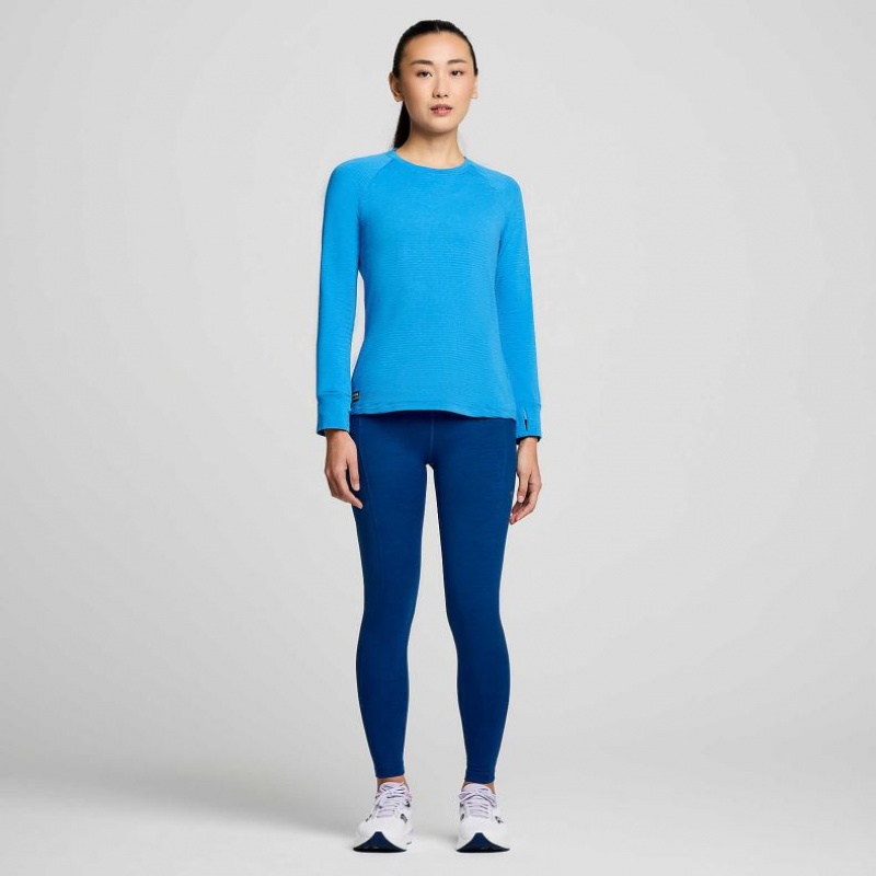 Blue Saucony Triumph 3D Crew Women's Sweatshirt | ISRAEL ISBRFX