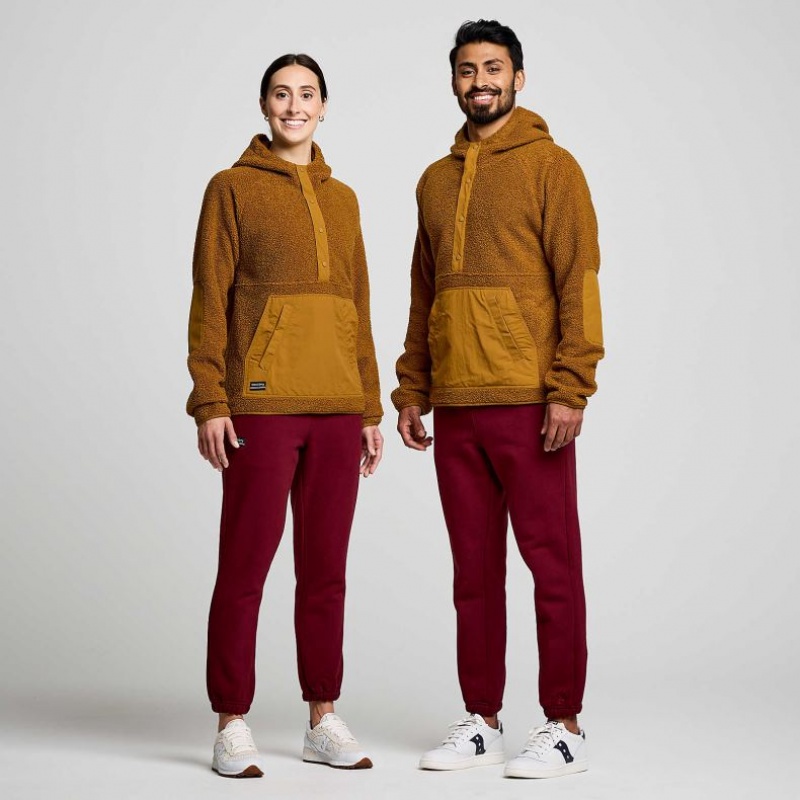 Brown Saucony Recovery Sherpa Pullover Women's Hoodie | ISRAEL KUGJVD