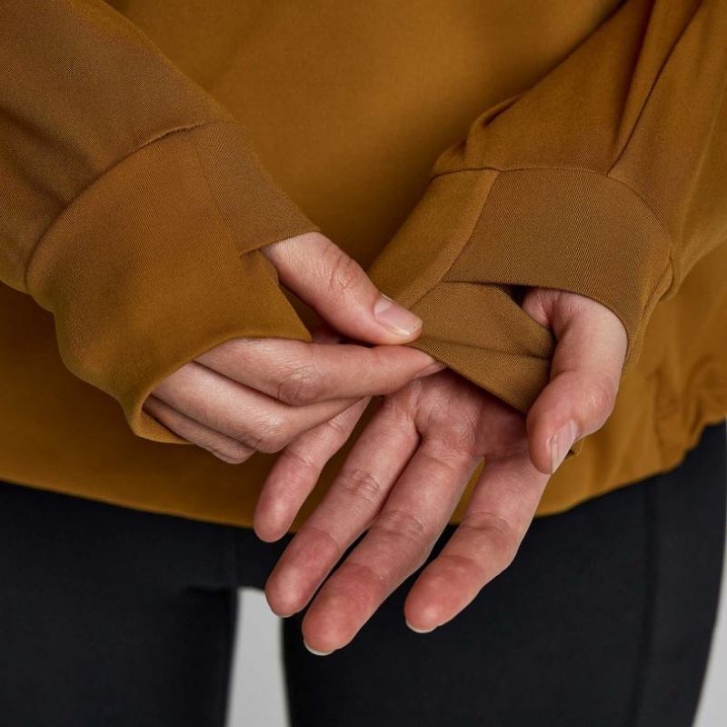 Brown Saucony Solstice Oysterpuff 1/2 Zip Women's Sweatshirt | ISRAEL GQYTNH
