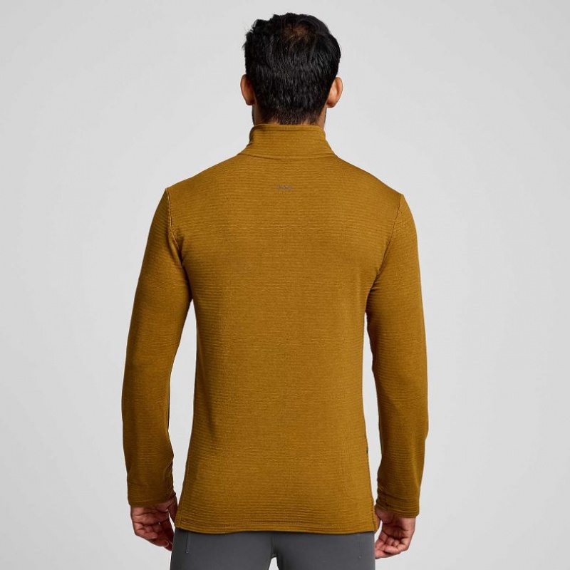 Brown Saucony Triumph 3D 1/2 Zip Men's Sweatshirt | ISRAEL LOCUIA
