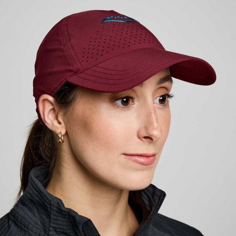 Burgundy Saucony Outpace Petite Women\'s Hat | ISRAEL RJMVWE