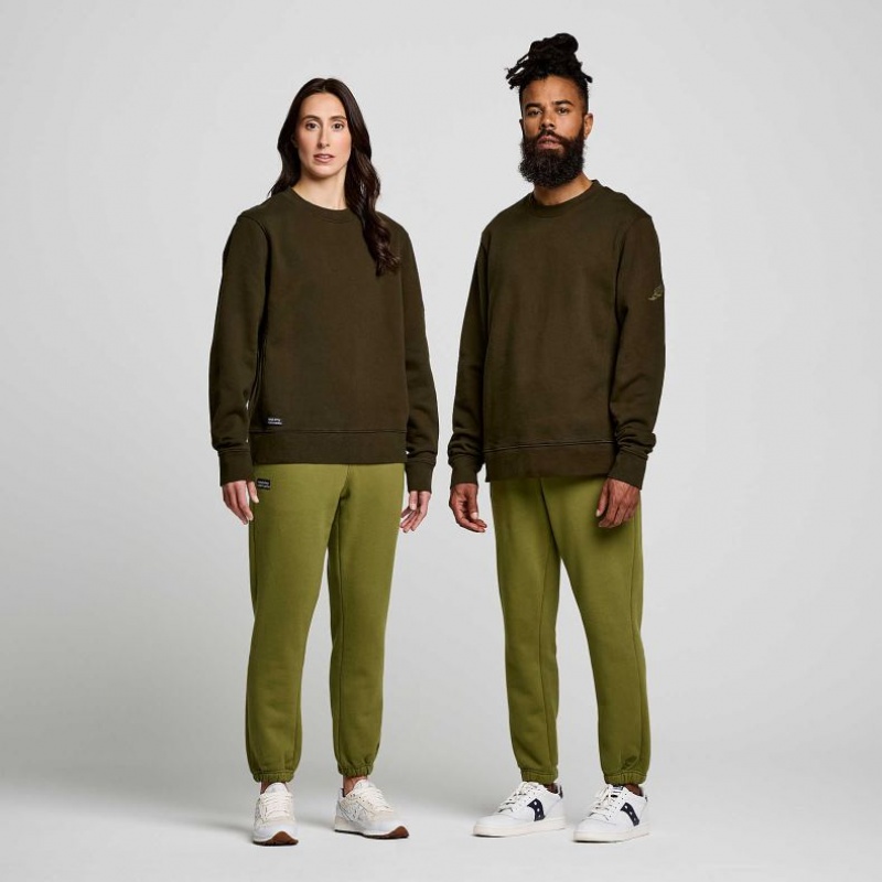 Dark Green Saucony Recovery Crew Women's Sweatshirt | ISRAEL GISTPR