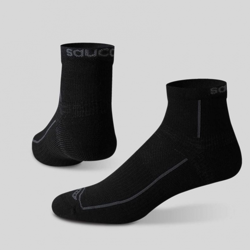 Green / Black Saucony Inferno Quarter 3-Pack Women's Socks | ISRAEL MNRQHB