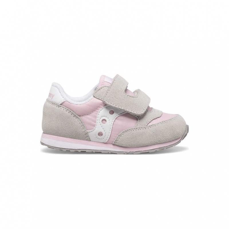 Grey / Pink Saucony Baby Jazz Hook & Loop Little Kids\' Sneakers | ISRAEL LFVGYT