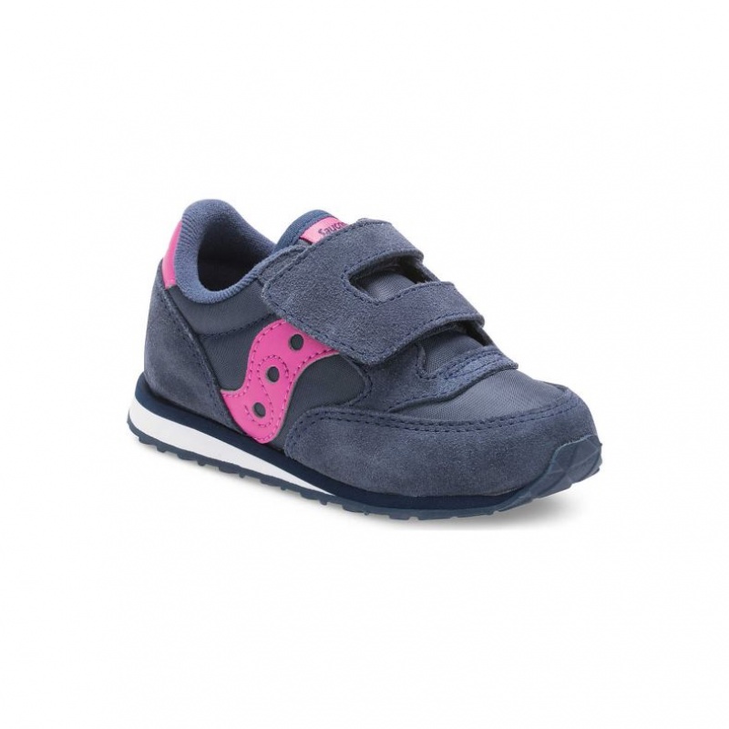 Navy Saucony Jazz Hook & Loop Big Kids' Sneakers | ISRAEL SAQXCB
