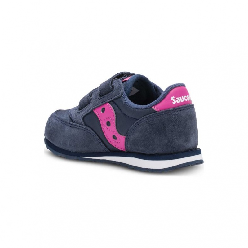 Navy Saucony Jazz Hook & Loop Big Kids' Sneakers | ISRAEL SAQXCB