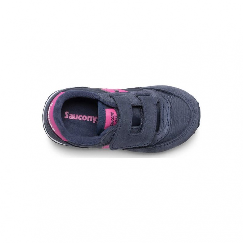 Navy Saucony Jazz Hook & Loop Big Kids' Sneakers | ISRAEL SAQXCB