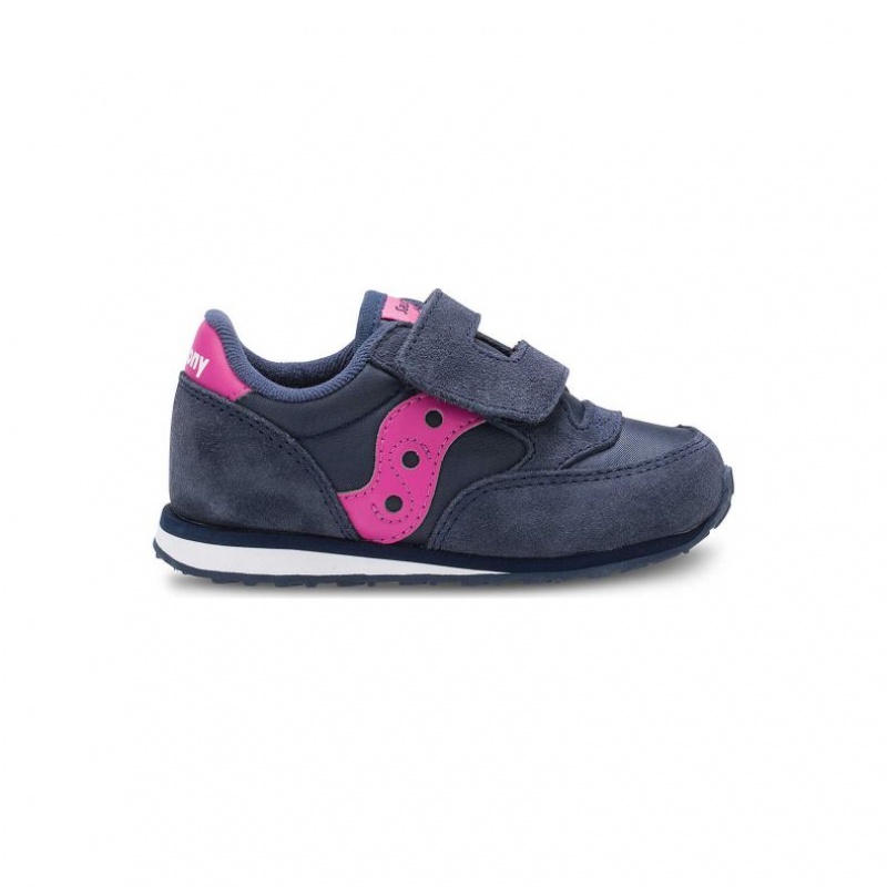 Navy Saucony Jazz Hook & Loop Big Kids\' Sneakers | ISRAEL SAQXCB