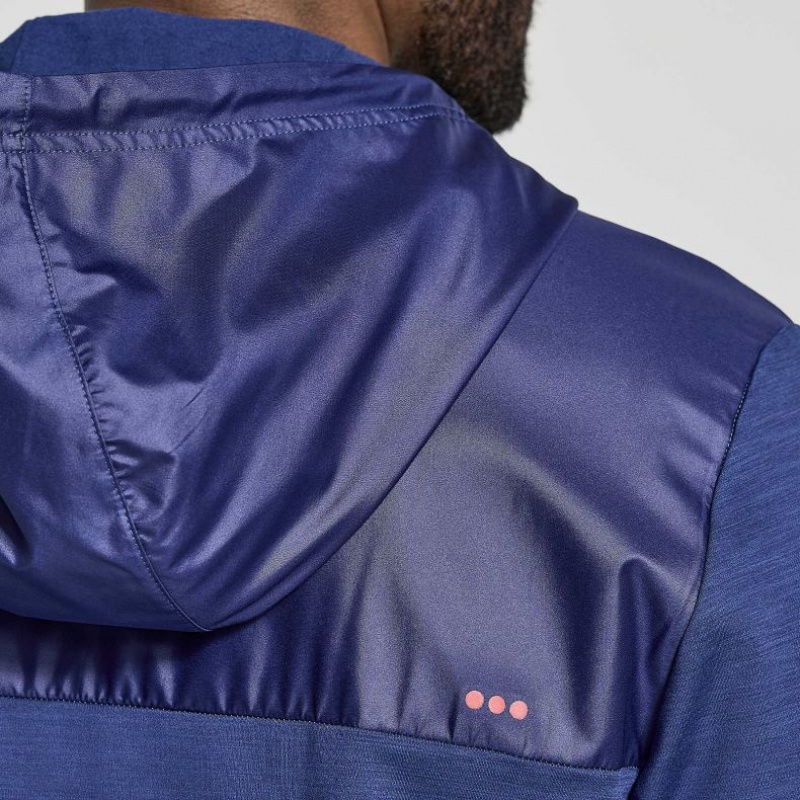 Navy Saucony Solstice Zip Men's Hoodie | ISRAEL MALZNJ