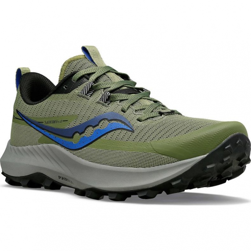 Olive Saucony Peregrine 13 Men's Trail Running Shoes | ISRAEL LHIOPV