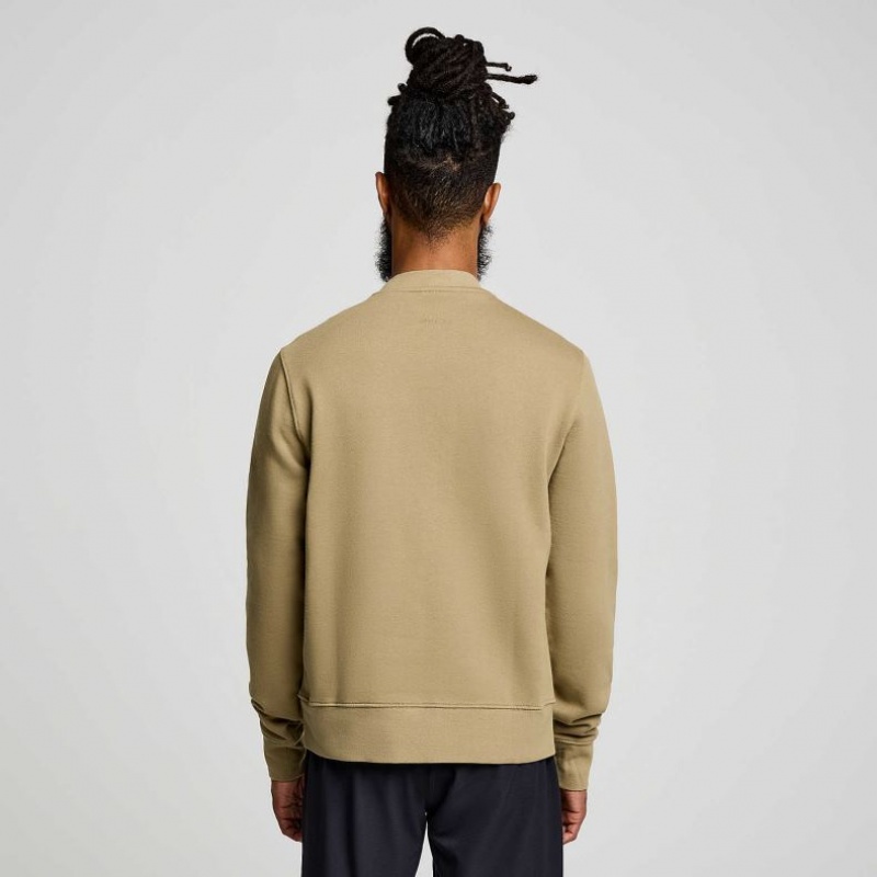 Olive Saucony Recovery Crew Men's Sweatshirt | ISRAEL AGBUSQ