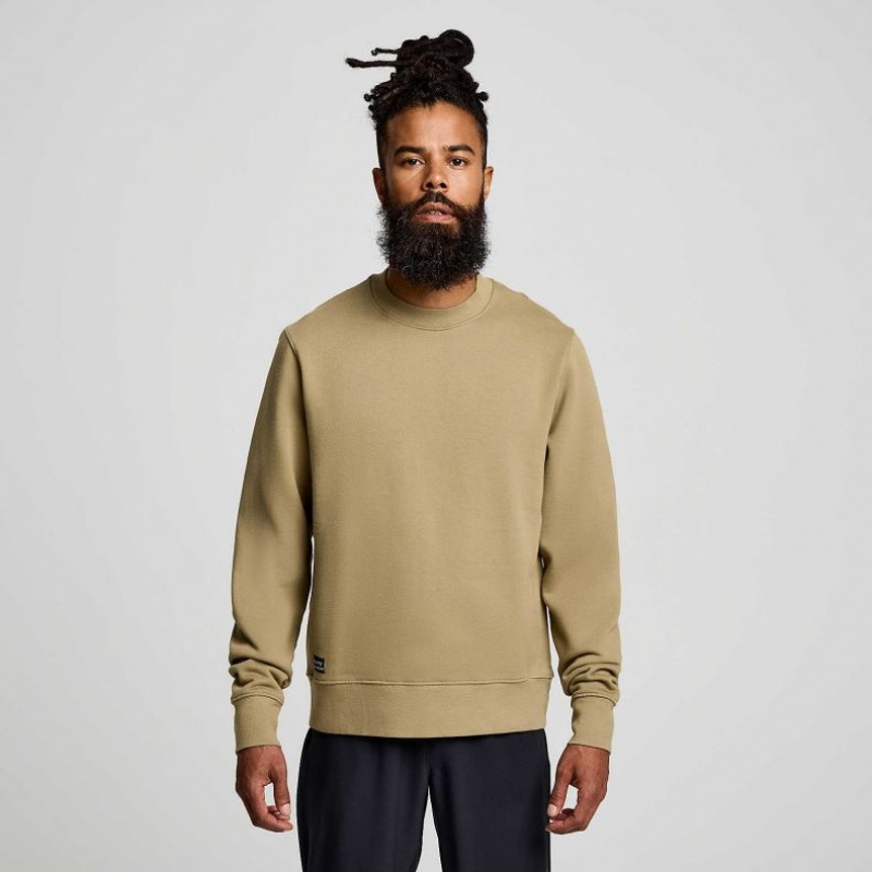 Olive Saucony Recovery Crew Men\'s Sweatshirt | ISRAEL AGBUSQ