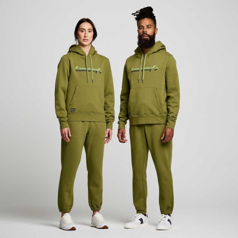 Olive Saucony Recovery Men's Hoodie | ISRAEL TGZULO