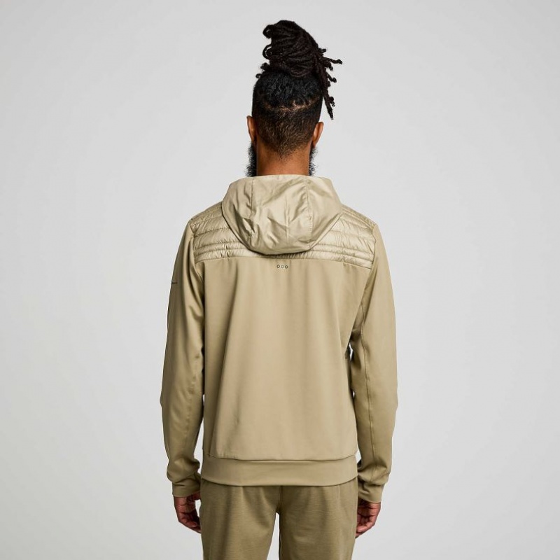 Olive Saucony Solstice Oysterpuff Men's Hoodie | ISRAEL EKHTAR