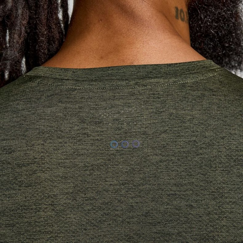 Olive Saucony Stopwatch Graphic Long Sleeve Men's T-Shirt | ISRAEL BJSCOX