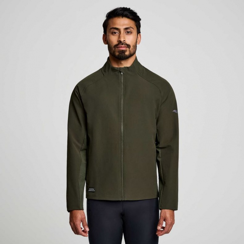 Olive Saucony Triumph Men\'s Jacket | ISRAEL PNHMZG