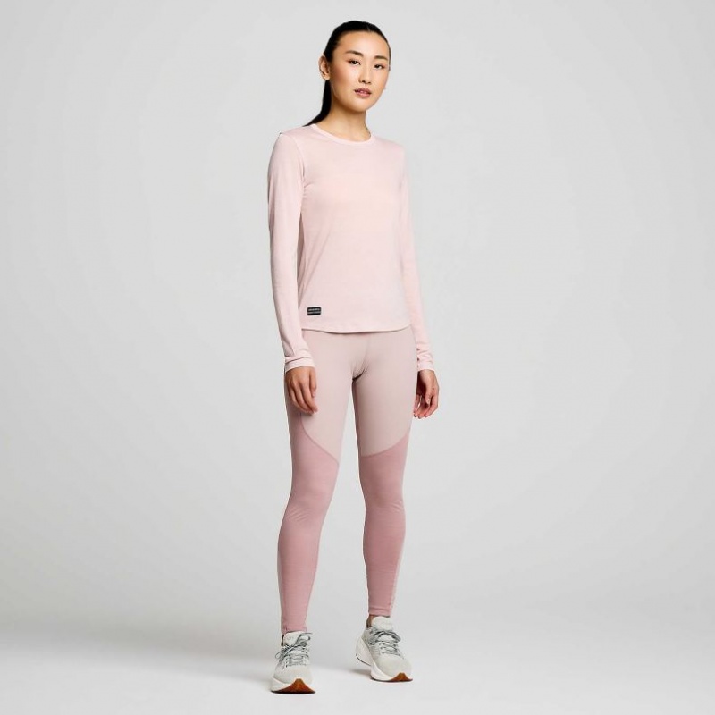 Pink Saucony Peregrine Merino Long Sleeve Women's T-Shirt | ISRAEL RGHTSY
