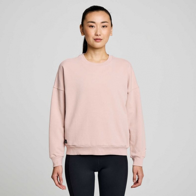 Pink Saucony Recovery Crew Women\'s Sweatshirt | ISRAEL LMYHIC