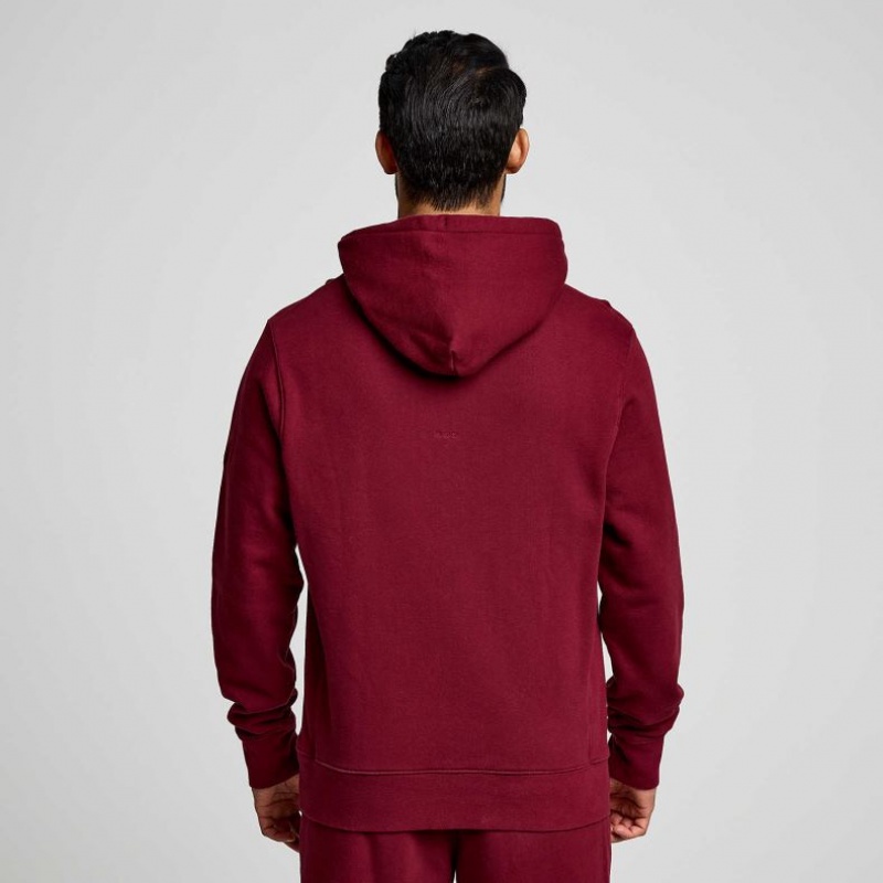 Red Saucony Recovery Men's Hoodie | ISRAEL DIXJBL