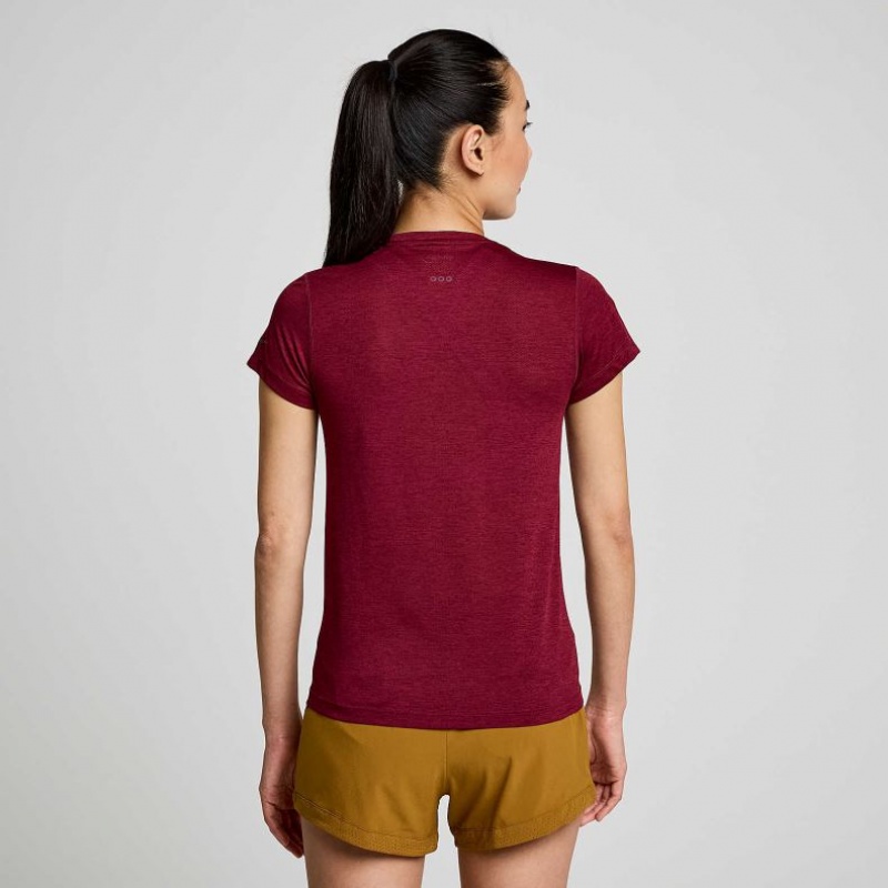 Red Saucony Stopwatch Graphic Short Sleeve Women's T-Shirt | ISRAEL QXBZGW