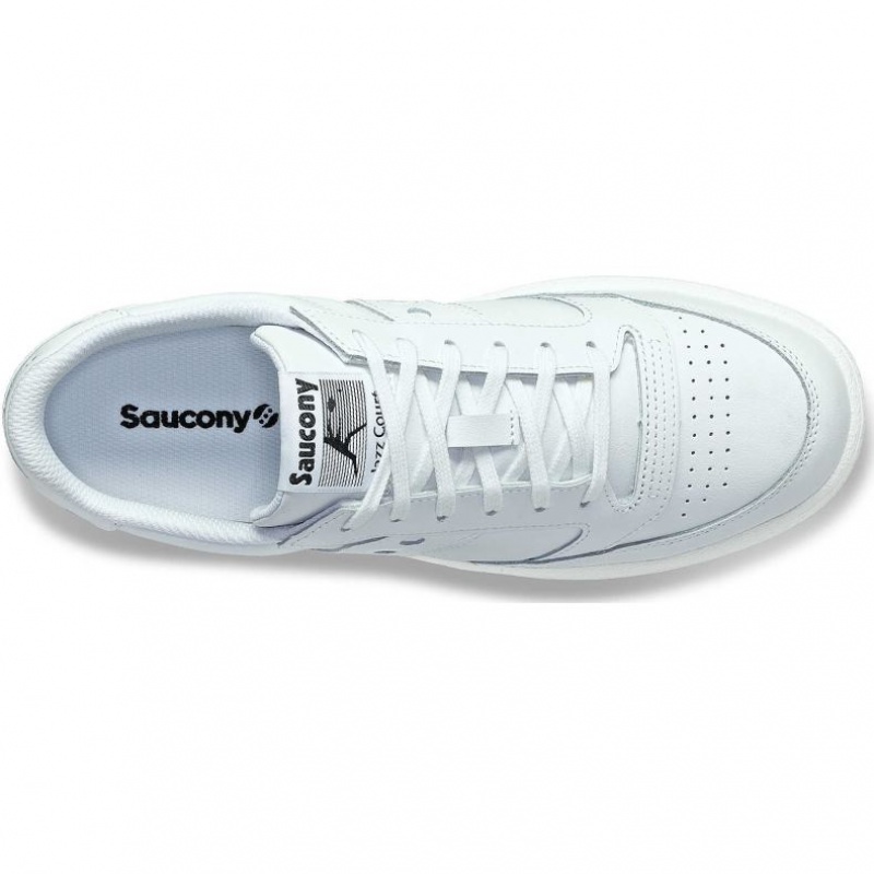 White Saucony Jazz Court PU Women's Sneakers | ISRAEL BVJZNU