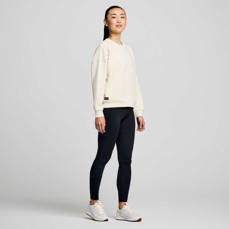 White Saucony Recovery Crew Women's Sweatshirt | ISRAEL VQNHKR