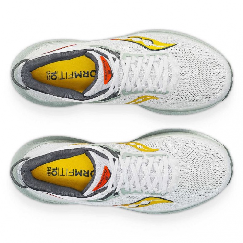 White Saucony Triumph 21 Men's Running Shoes | ISRAEL KWHBOA