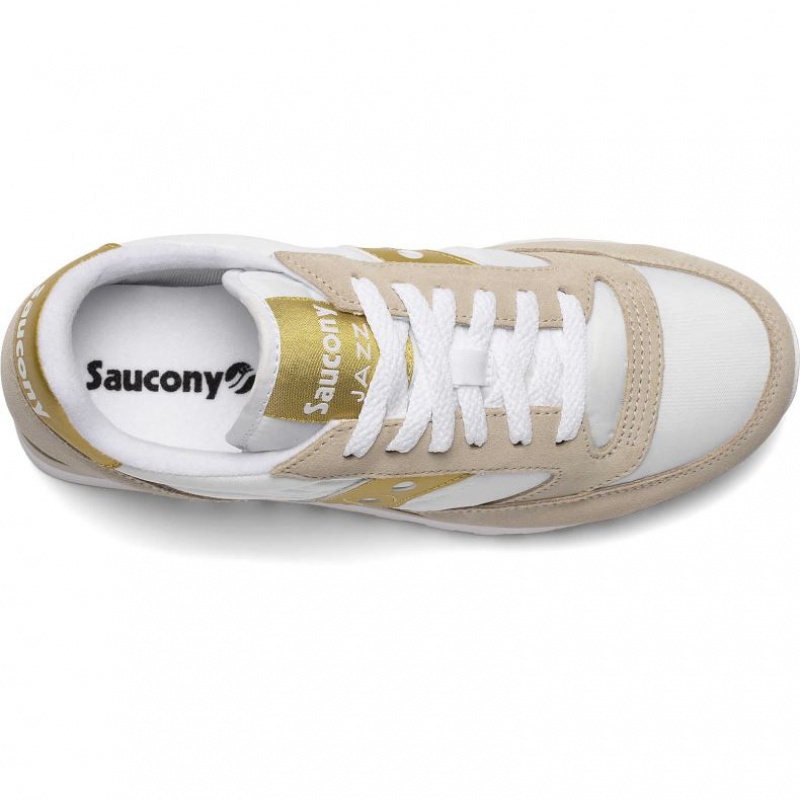 White / Beige / Gold Saucony Jazz Original Women's Sneakers | ISRAEL YFOXAU