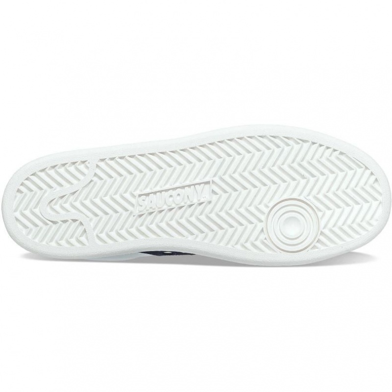 White / Navy Saucony Jazz Court PU Men's Sneakers | ISRAEL IMASYV