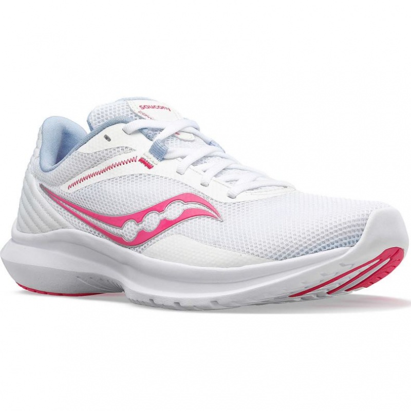 White / Pink Saucony Convergence Women's Running Shoes | ISRAEL MXKIOD