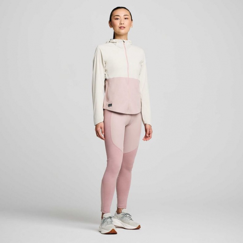 White / Pink Saucony Runshield Women's Jacket | ISRAEL AOVRBD