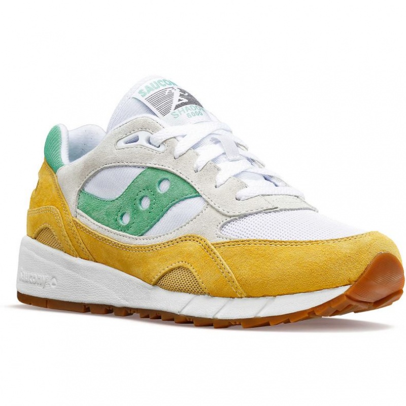White / Yellow / Green Saucony Shadow 6000 Men's Sneakers | ISRAEL NBHIDW