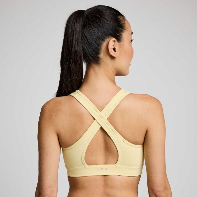Yellow Saucony Fortify Women's Bra | ISRAEL VTSRWB