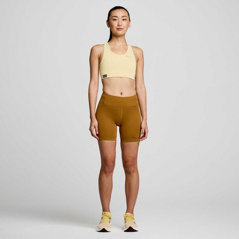 Yellow Saucony Fortify Women's Bra | ISRAEL VTSRWB