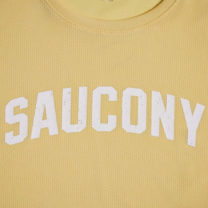 Yellow Saucony Stopwatch Graphic Long Sleeve Women's T-Shirt | ISRAEL WRLZBT