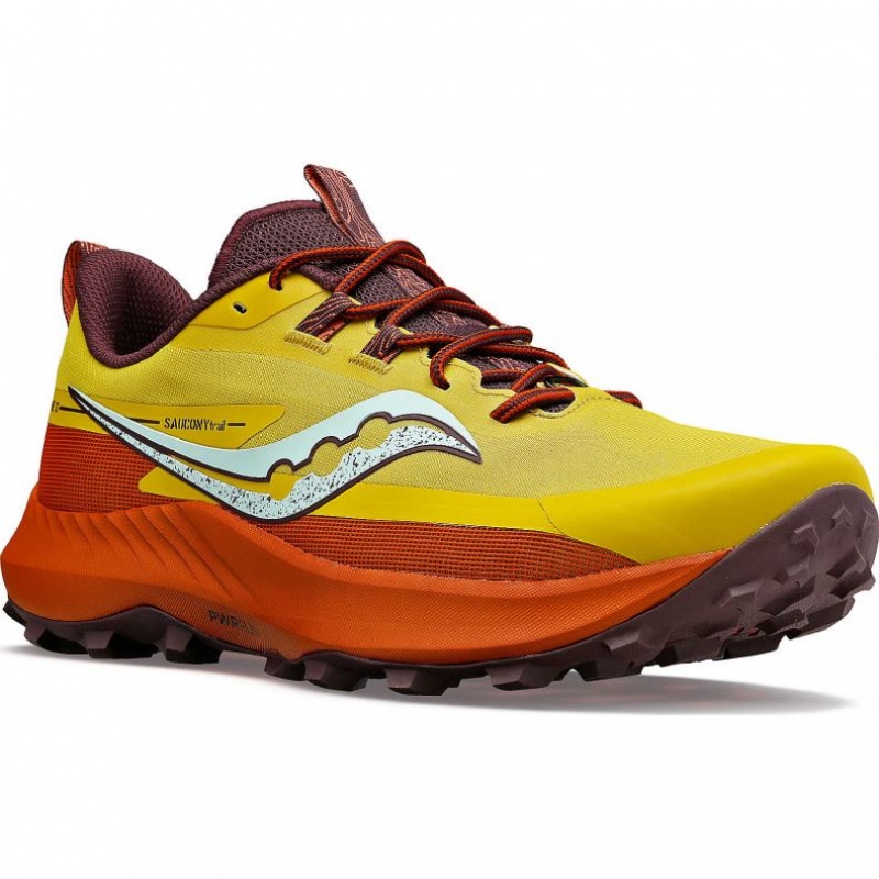 Yellow / Orange Saucony Peregrine 13 Men's Trail Running Shoes | ISRAEL NCOBGY